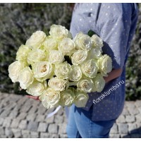 Белая голландская роза 60 см