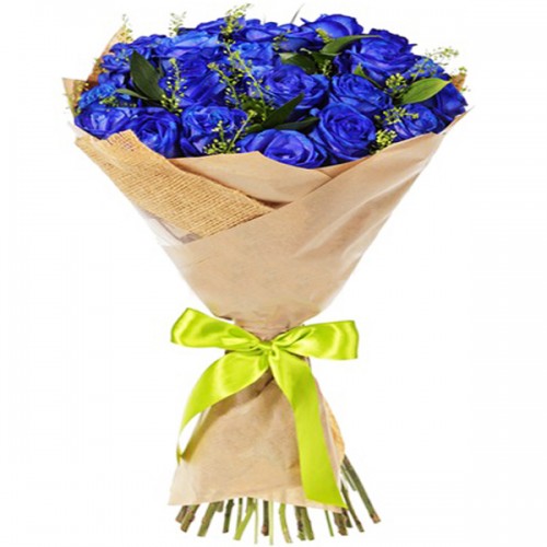 Букет из 25 синих роз 